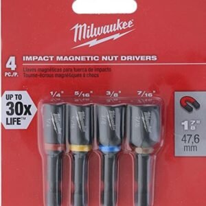 NUTDRIVER SET, MAGNETIC, STEEL, 1/4 X 1-7/8 INCHES