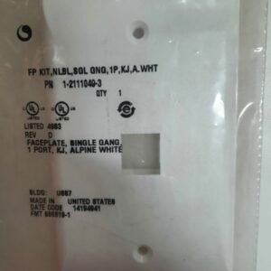 FACEPLATE KIT, 1-GANG, 1 PORT, THERMOPLASTIC, ALPINE WHITE