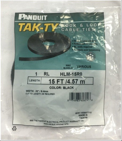 FASTENER TAPE, HOOK AND PILE, NYLON, POLYETHYLENE, BLACK, 0.33 X 180 INCHES