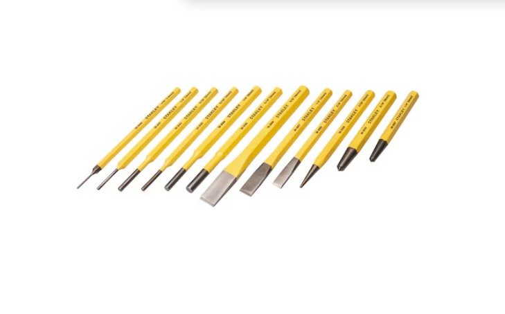 PUNCH AND CHISEL KIT, HARDENED STEEL