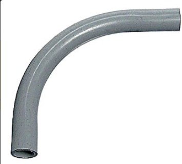 ELBOW, ELECTRICAL CONDUIT, PVC, 90°, BELLED END, SCH 80, GRAY, CARLON