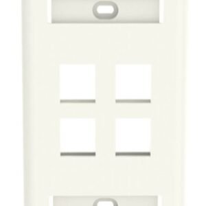 FACEPLATE W/LABEL, FLUSH MOUNT, VERTICAL, 4P, 1 GANG