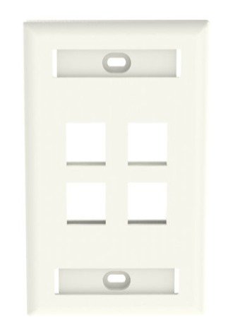 FACEPLATE W/LABEL, FLUSH MOUNT, VERTICAL, 4P, 1 GANG