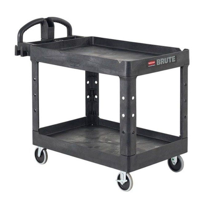 CART, GENERAL HAULING, UTILITY, PLASTIC, BLACK, MEDIUM, 500 LBS