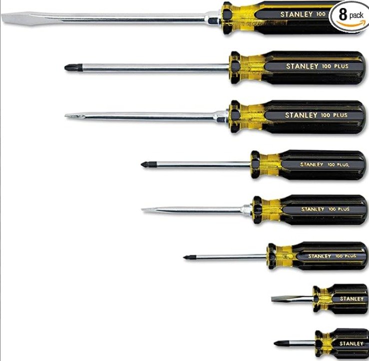 SCREWDRIVER SET, FLAT TIP AND CROSS TIP