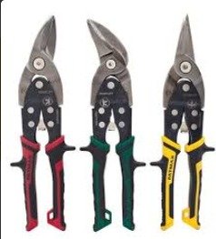 SHEARS, METAL CUTTING, HAND, (SNIPS), STEEL, 3 PIECES