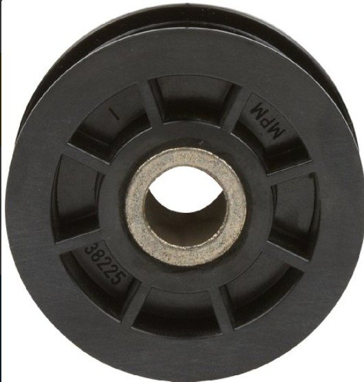 PULLEY, FLAT, BLACK, 5 X 2 CM
