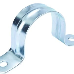 CLAMP, PIPE, W/SPACER, GALVANIZED STEEL, 2 HOLE