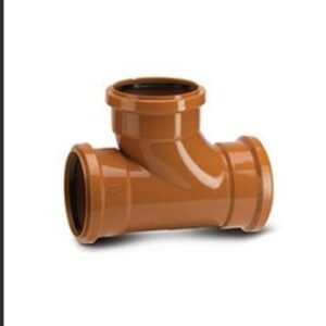 TEE, PIPE, SEWER AND DRAIN FITTINGS, PVC, SCH-80, ORANGE, 110 MM