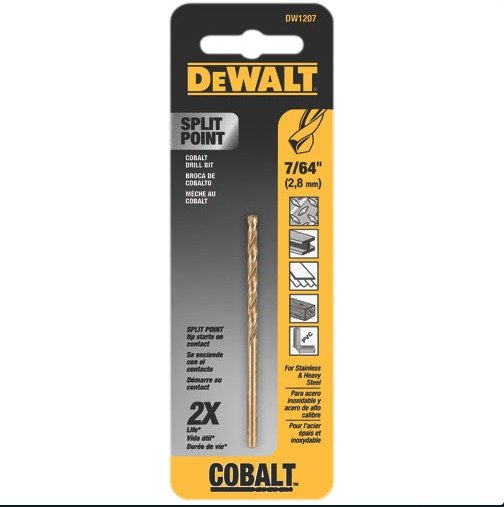 DRILL, TWIST, BIT, PILOT POINT, COBALT STEEL,
