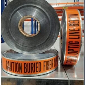 TAPE, WARNING, UNDERGROUND, CAUTION BURIED FIBRE OPTIC, POLYETHYLENE, ORANGE, 2 INCHES X1000 FEET