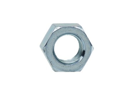 NUT, PLAIN, HEXAGON, ZINC PLATED STEEL, 3/8 INCH