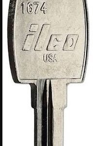 KEY BLANK, BRASS, NICKEL PLATED, MANUFACTURER: ILCO