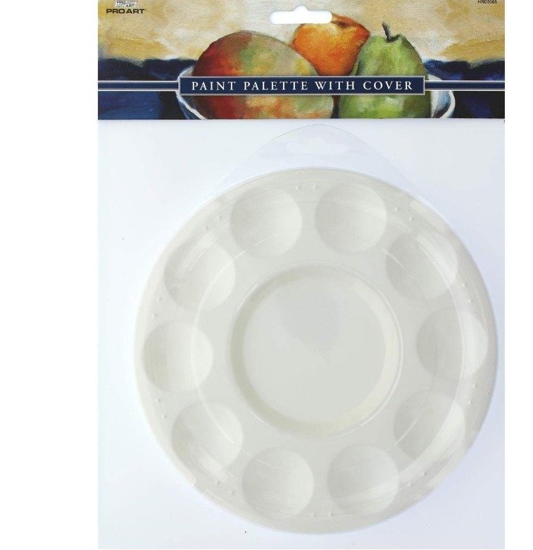 TRAY, ART, WATER/PAINT, ROUND, PLASTIC, WHITE,