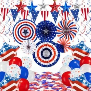 DECORATION SET, AMERICAN FLAG BANNER, PATRIOTIC PARTY