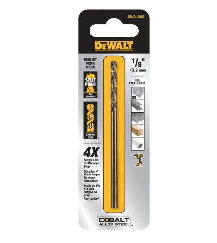 DRILL, TWIST, (BIT), PILOT POINT, COBALT STEEL,