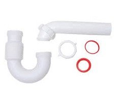 TRAP, DRAINAGE PIPE (P-TRAP), POLYPROPYLENE, WHITE, 1-1/2 INCHES, MANUFACTURER: OATEY CO,