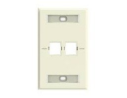 PLATE, WALL, ELECTRICAL (FACEPLATE), LABELLED, THERMOPLASTIC, 1 GANG, 2 PORT, ELECTRIC IVORY, MANUFACTURER: COMMSCOPE,