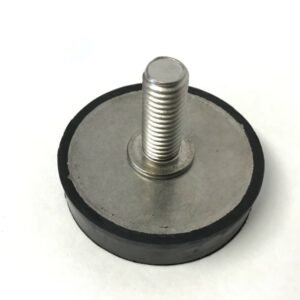 LEVELER, RUBBER COATED METAL, BLACK, 2 X 2 INCHES