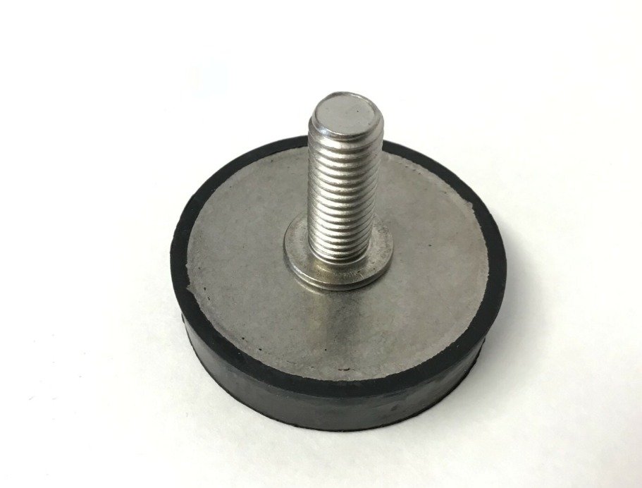 LEVELER, RUBBER COATED METAL, BLACK, 2 X 2 INCHES