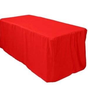 TABLECLOTH, (TABLE COVER), RECTANGLE, POLYESTER, RED, 72 X 30 X 30 INCHES