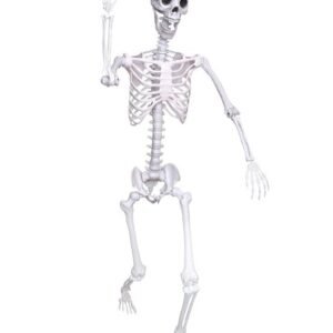 DECORATION, HALLOWEEN, SKELETON, POSABLE HUMAN, PLASTIC, WHITE,
