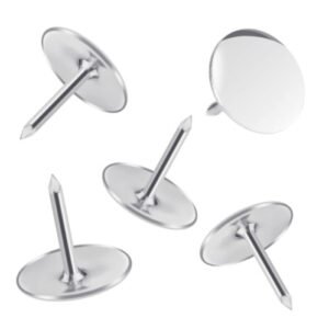 PUSH PIN (THUMBTACK), ROUND HEAD, STEEL, SILVER, 3/8 INCH, MANUFACTURER:GRTARD, PART #:GRTARD-300PCS-01,