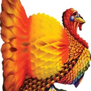 DECORATION, TURKEY CENTERPIECE, PAPER, MULTICOLOR, 12 INCHES, MANUFACTURER: BEISTLE, MODEL: B0BGQD8863,