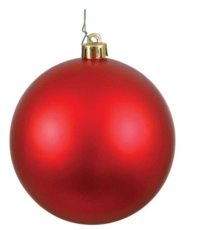 DECORATION, BALL, CHRISTMAS, SHATTERPROOF, PLASTIC, RED, 8 INCHES