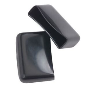 END CAP, RACEWAY, RUBBER, BLACK, 1-1/2 X 3/8 INCHES
