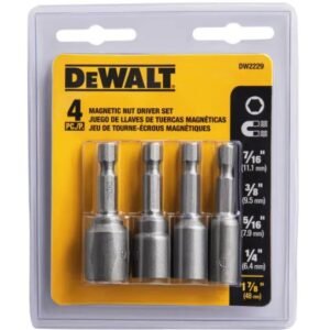NUTDRIVER SET, MAGNETIC, STEEL, 2-9/16 INCHES, 4 PIECES