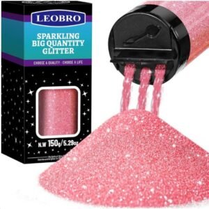 GLITTER, CRAFT (CHUNKY FLAKES), OPAQUE- METALLIC, PINK SPARKLE