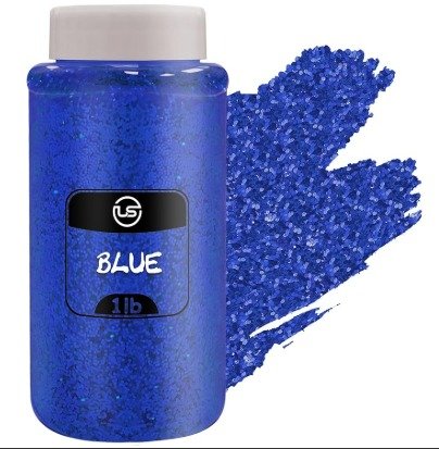 DECORATION, GLITTER, CRAFT, PVC FILM, BLUE, 1LB JAR
