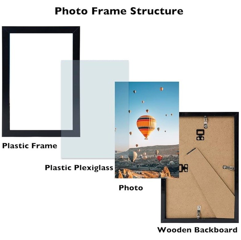 FRAME, WALL, VERTIAL/HORIZONAL, BASIC, SLEEK, BLACK, 8.5 X 11 INCHES