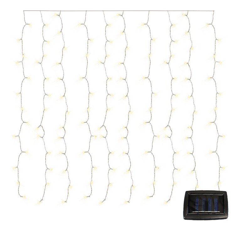 DECORATION, STRING LIGHTS, SOLAR, MULTI COLOR, 300 LED, 3 X 3 METERS