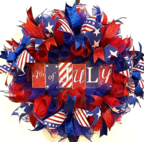 DECORATION, WREATH MEMORIAL, FOURTH OF JULY, COTTON,