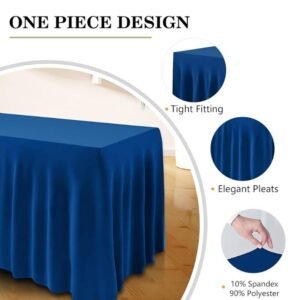 TABLECLOTH, (TABLE SKIRT), WAVY SKIRT-LIKE EFFECT, RECTANGLE, SPANDEX, NAVY BLUE,