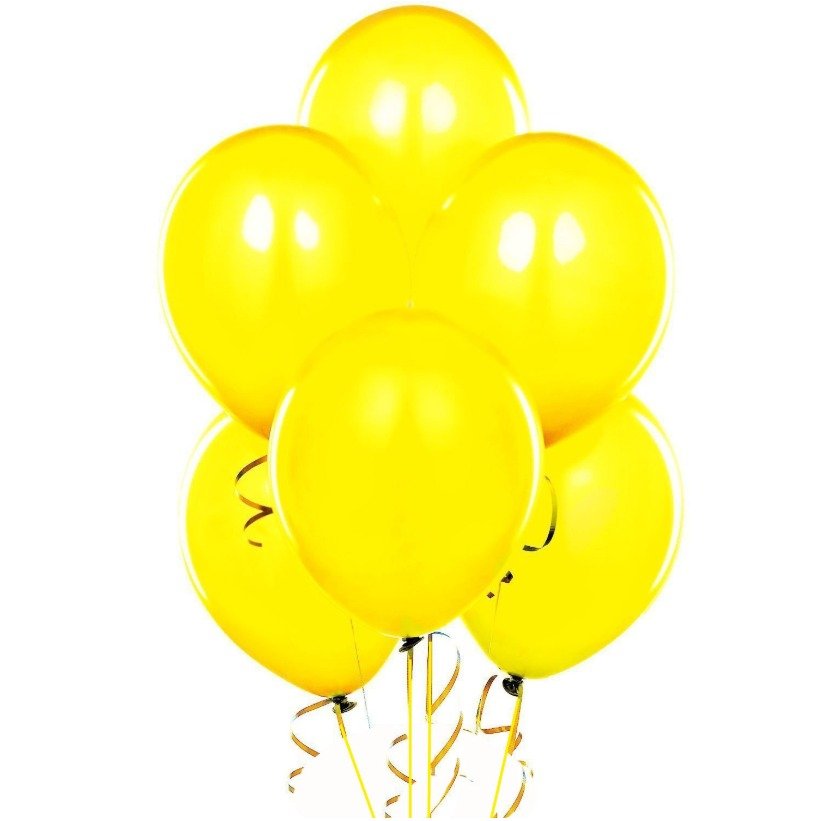 BALLOON, LATEX, OPAQUE, YELLOW, 11 IN