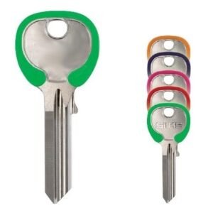 KEY BLANK, 5 PIN, GREEN, 27.8 X 8.5 MM