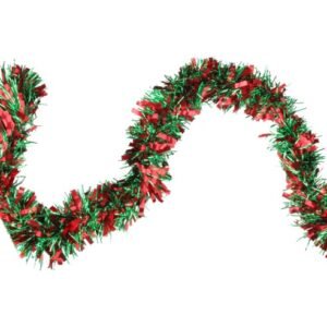 DECORATION, GARLAND UNLIT, CHRISTMAS, WIDE CUT, TINSEL,