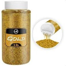 GLITTER, CRAFT (CHUNKY FLAKE), OPAQUE METALLIC, TARNISHED GOLD