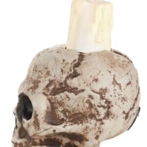 DECORATION, HALLOWEEN, SKULL CANDLE, PLASTIC,