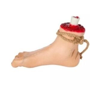 DECORATION, SEVERED FOOT, HALLOWEEN, HANGING, PLASTIC/LATEX