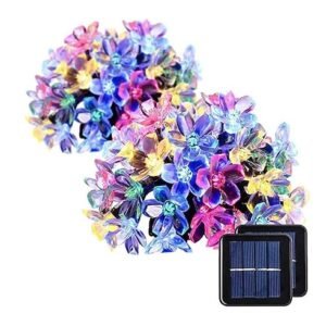 DECORATION, STRING LIGHTS (CHERRY FLOWER), SOLAR, 30 LED, WHITE