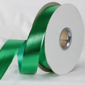 DECORATION, RIBBON, FABRIC, EMERALD GREEN, METALLIC, 110 YARDS
