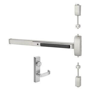 LOCK, MORTISE, EXIT DEVICE, SURFACE VERTICAL ROD, STAINLESS STEEL,