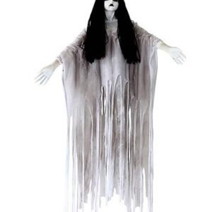 DECORATION, TATTERED GIRL, HANGING, POLYESTER/PLASTIC.