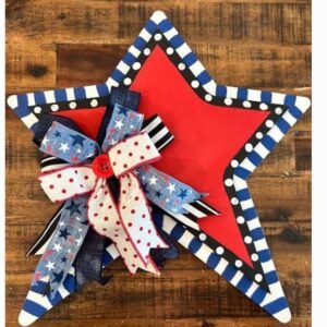 DECORATION, HANGING STAR, PATRIOTIC, RUSTIC