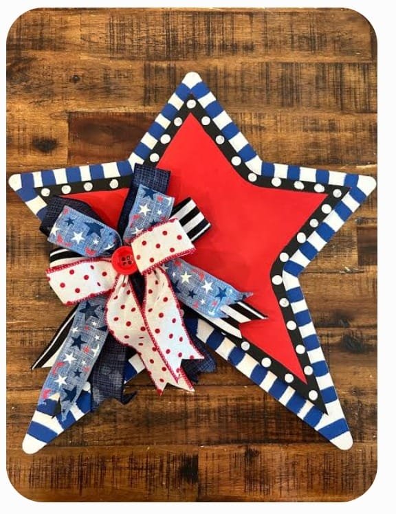 DECORATION, HANGING STAR, PATRIOTIC, RUSTIC