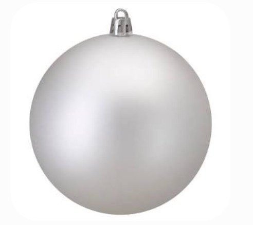 DECORATION, BALL, CHRISTMAS, SHATTERPROOF, PLASTIC, SILVER